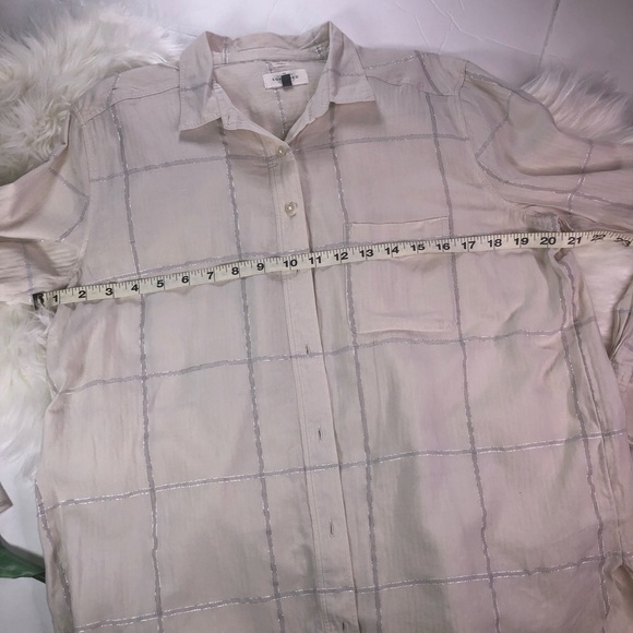 The Loft Cream striped softened button down shirt - Picture 10 of 10